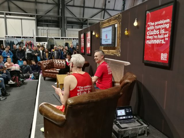 The Bad Boy team mixed insouciance and professionalism on the Ultra Zone stage to great effect. Allie Bailey, Jody Raynsford (centre) and David Hellard